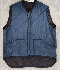 GMA Vest Women Large Blue Quilted Utility Casual Outdoor 90s Vintage Made In USA
