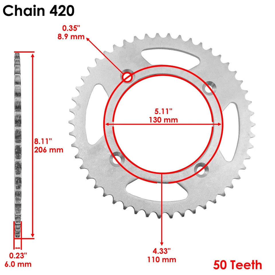 Kit de cadena de transmisión y piñones para Honda CRF150R 2007-2017 Foto 4 de 4