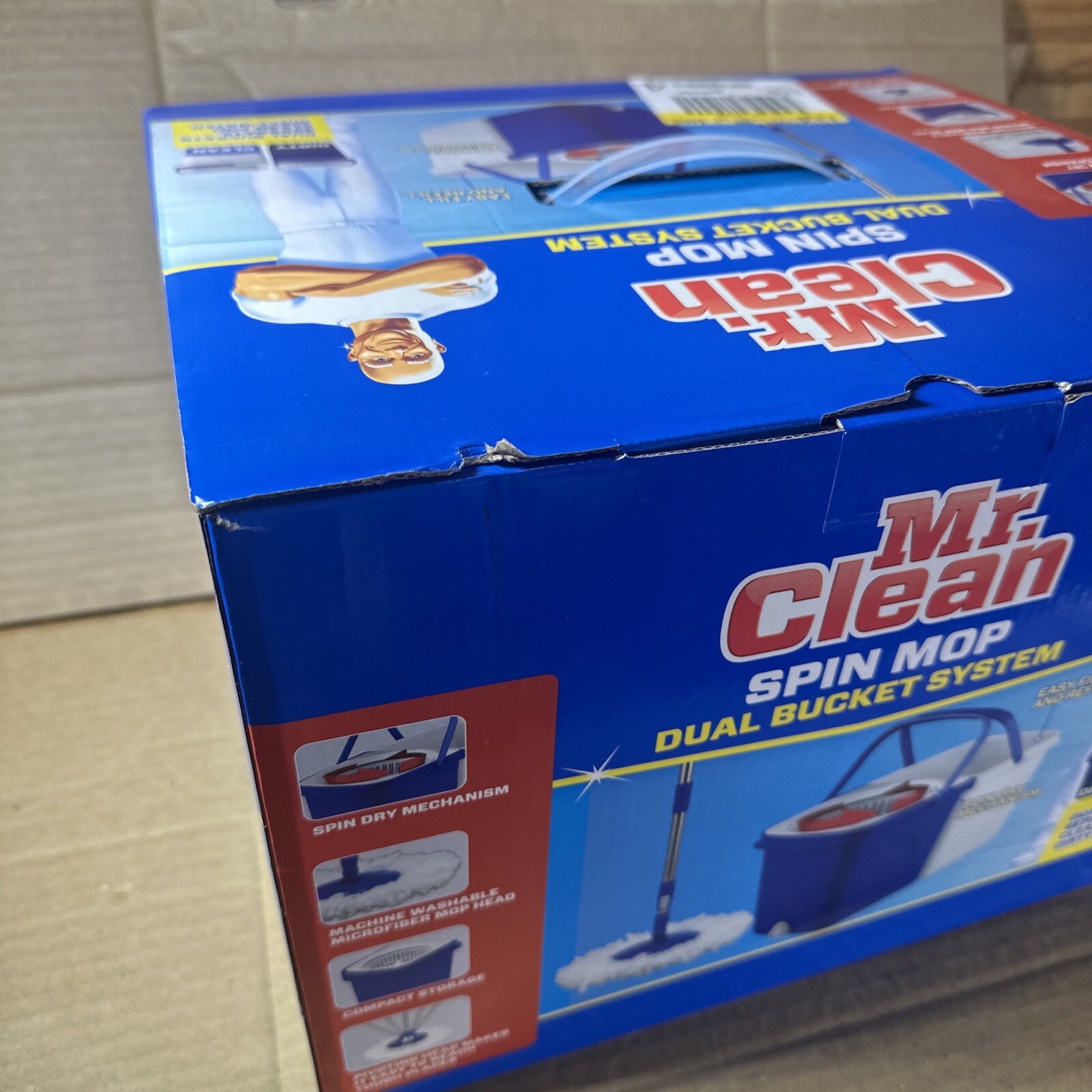 Mr. Clean Spin Mop Dual Bucket System Separates Clean & Dirty Water