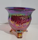 Fenton For Levay Ruby Red Carnival Fine Cut & Grapes Rose Bowl LIMITED