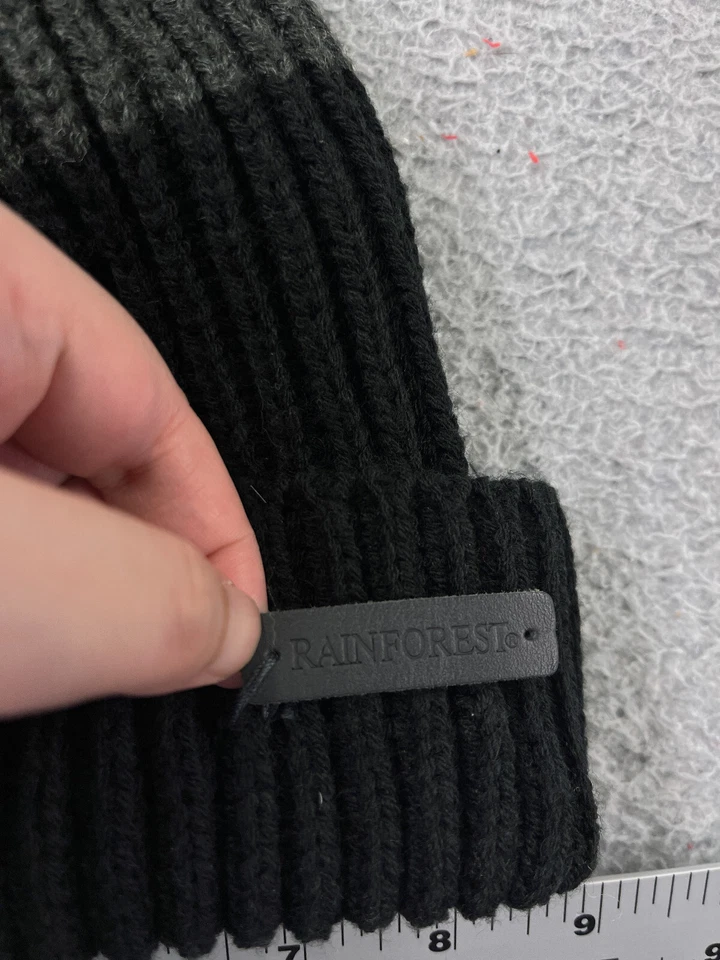 Rainforest Beanie Toque Adulto Talla Única Gris Negro Tejido Acrílico Cálido Esquí Pom Foto 2 de 4