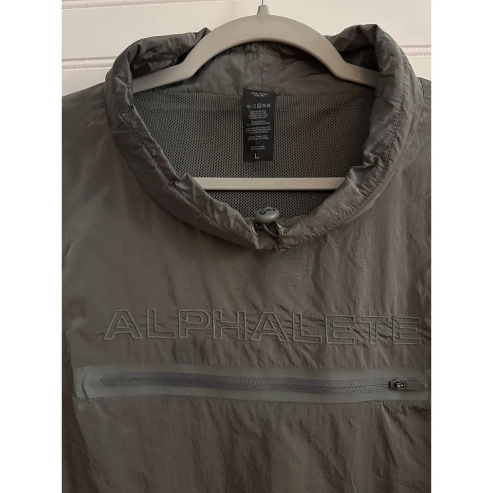 Alphalete Lightweight Pullover Windbreaker Jacket Half Zip Olive Green, Men's L - Image 2 of 4