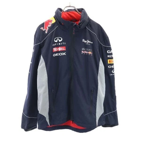 Pepe jeans Red Bull back print racing jacket size L navy blue nylon men s used