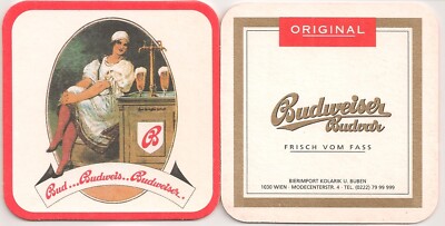 Budweiser Budvar - Bierdeckel ''Bierimport Kolarik u. Buben''