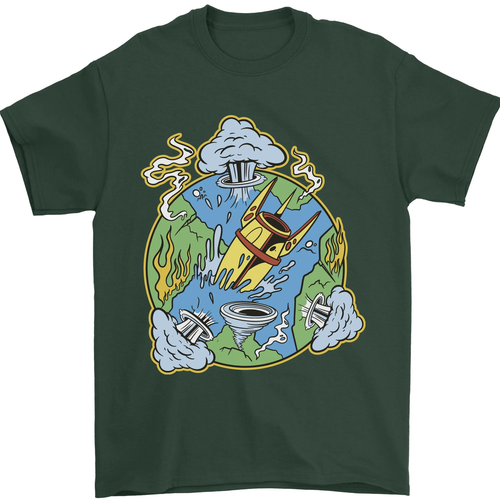 Camiseta para hombre Cambio Climático Destrucción de la Tierra Guerra Nuclear 100% algodón - Imagen 93 de 106