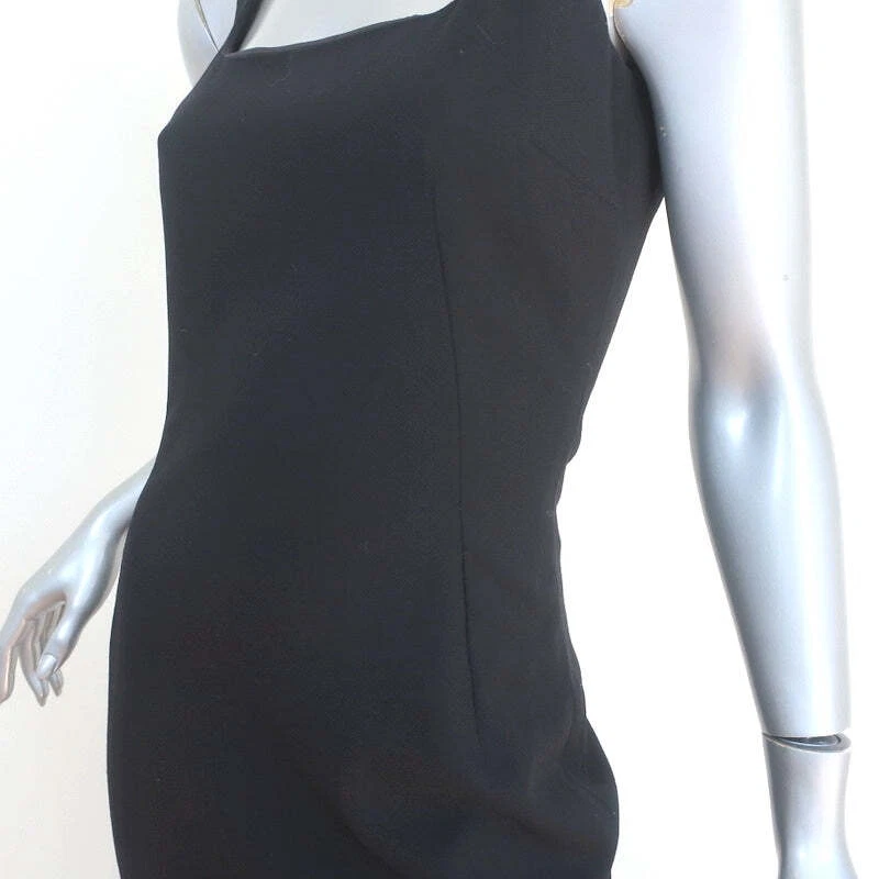 Vestido Dolce & Gabbana Sin Mangas Negro Elástico Lana Talla 40 Funda Cuello Cuadrado Foto 4 de 4