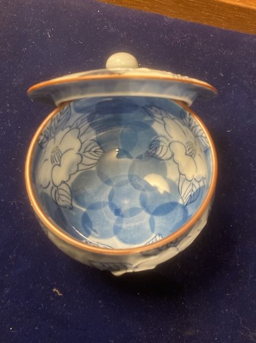 Japanese Pottery Ichinzan Tea Flower Bowl With Lid New Without Box. - Picture 7 of 17