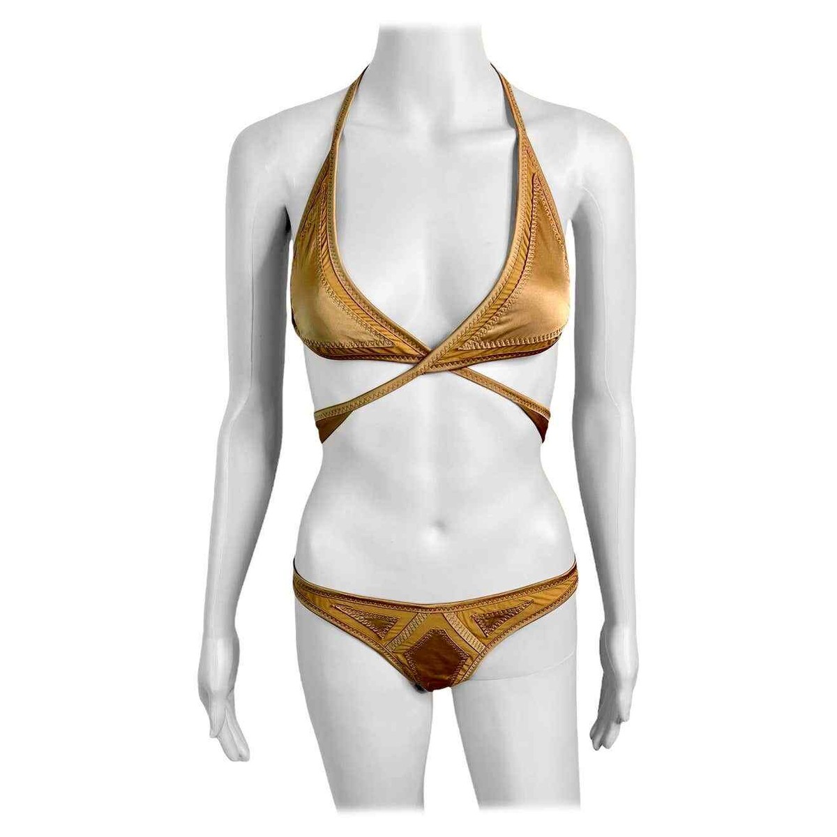 グッチ　水着　　　　　　　　　　　　2000 Gucci S/S 2005 Runway Cutout Sheer Panels Two-Piece Bikini