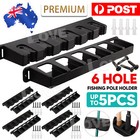 UP5x 6-Rod Rack Fishing Pole Holder Tackle Wall Fishing Rod Storage Fixed Stand