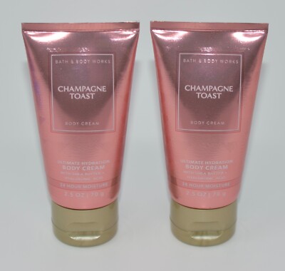 2 BATH & BODY WORKS CHAMPAGNE TOAST ULTIMATE CREAM HAND LOTION TRAVEL SIZE 2.5OZ
