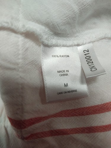 Soho New York & Co Womens Peasant Shirt Medium Pink Stripe Blouse Top 0180 - Picture 8 of 9
