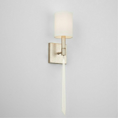 Capital Lighting Gwyneth White Fabric w/ Crystal Torchiere Wall Sconce Fixture - Picture 3 of 4