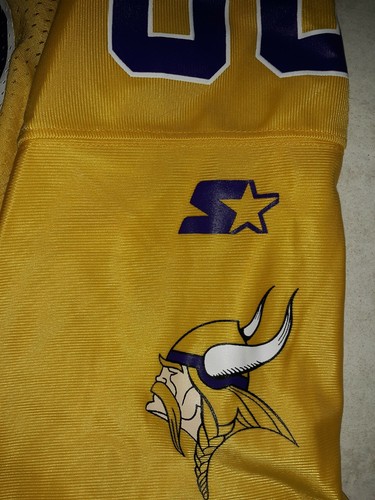 CRIS CARTER MN VIKINGS AUTHENTIC STARTER SCREEN PRINT SIZE 52 JERSEY. - Picture 5 of 7