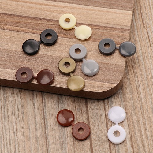 100Pcs Plastic Hinged Screw Cover Caps Snap on Cap for Closet Wardrobe Button - Picture 9 of 17