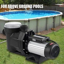 1HP 750W Swimming Pool Pump Motor Above Ground 6000GPH 49.2FT Hmax w/Strainer