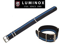 Luminox Coronado 3020 Nylon Watch Band Strap 23mm Black/blue Stripe 4 Loops Luminox Coronado 3020 Nylon Watch Band Strap 23mm Black/blue Stripe 4 Loops