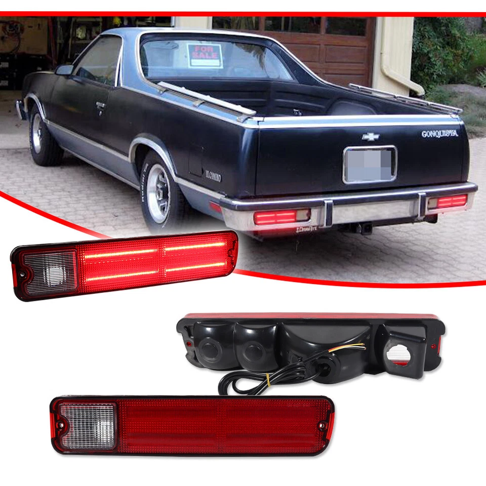 For Chevy El Camino Malibu GMC Caballero 79-87 Rear Taillamps Turn Signal Lights - Image 3 of 4