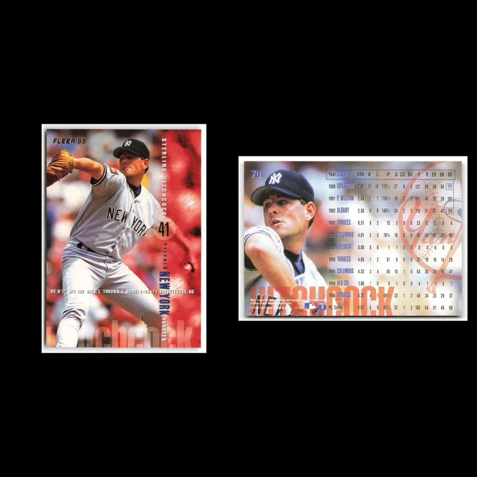 Sterling Hitchcock #70 1995 Fleer New York Yankees Baseball Card MLB NM - Image 3 of 3