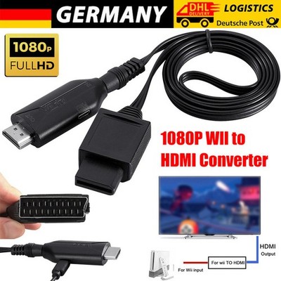 Wii auf HDMI Konverter All-in-One HD 1080P Video Audio Wandler Adapter Kabe