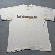 Vintage Levis T Shirt Mens Large White Cotton Levi Strauss & Co Made in USA 90s