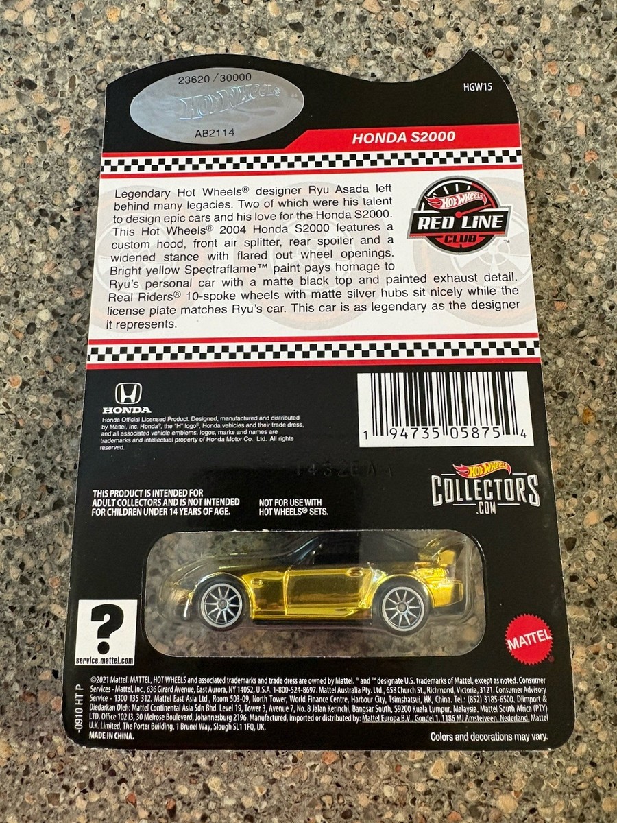 2022 Hot Wheels RLC Honda S2000 Ryu Asada Tribute Gold