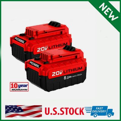#ad NEW 8 Ah 20 Volt for PORTER CABLE 20V Slider Li ion Battery PCC685L PCC680L $151.99