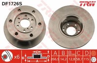 2X Bremsscheibe TRW DF1726S 2 Bremsscheiben Vorderachse Vorne FüR Iveco