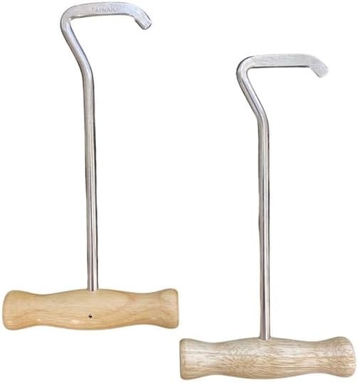 Wooden Handle Boot Hooks Durable Metal Shoe Puller Tool