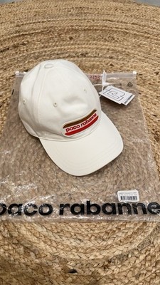 NWT Paco Rabanne Off-White Retro Rubber Logo Hat Adjustable