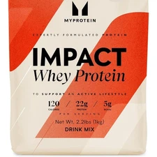 MyProtein Impact Whey Protein 2.2lb Vanilla Ice Cream 22g Protein 5g BCAA G F