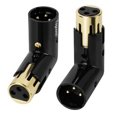 Togconn Adjustable 3-PIN Right Angle XLR Adapter 2 Pack, 90 Degree XLR Male/F...