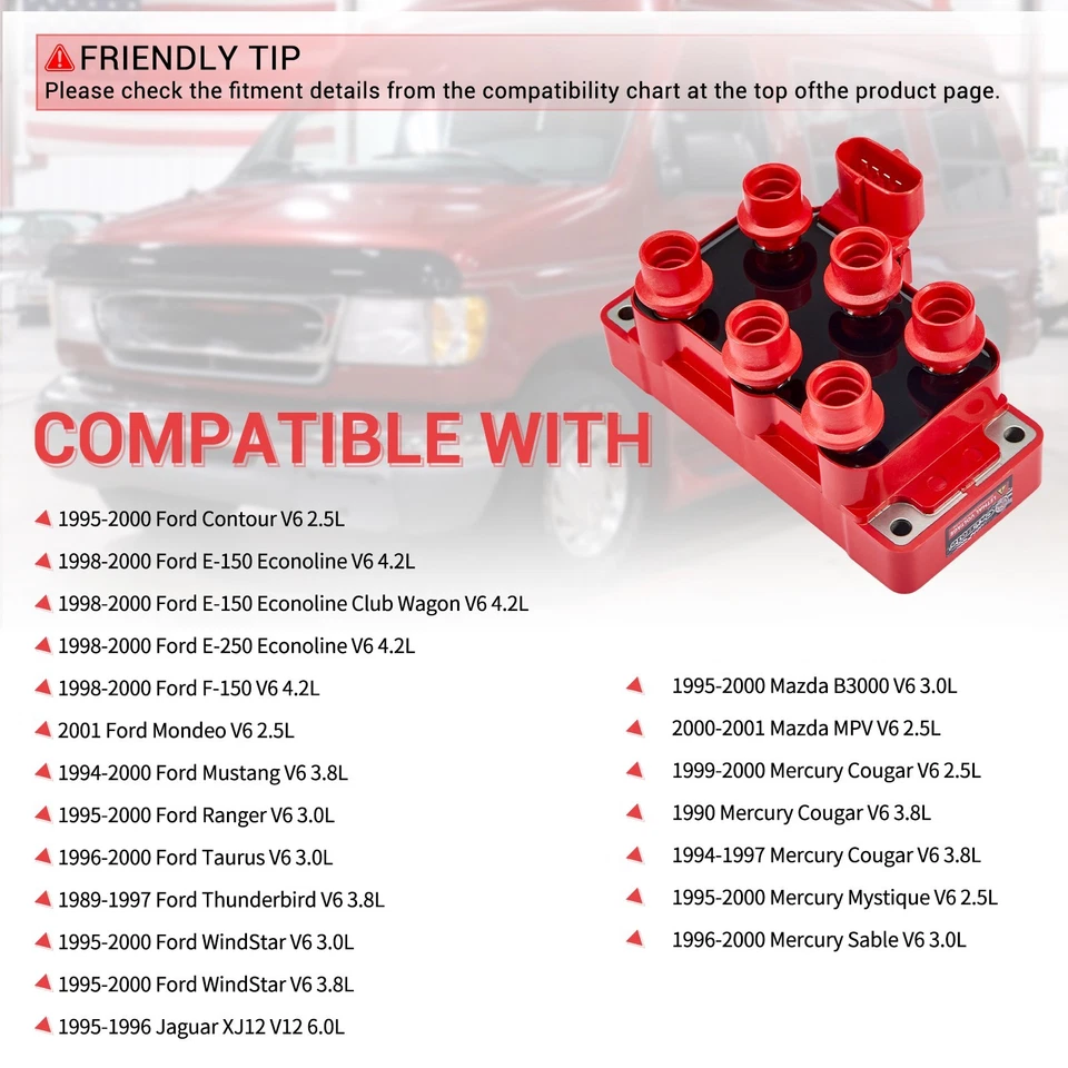 Kits de encendido cables de alto rendimiento para Mercury Sable V6 1996-2000 3,0 L FD488 Foto 2 de 4