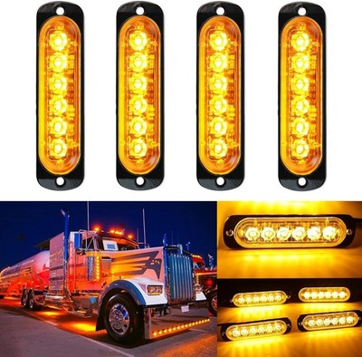 4x Auto 4 LED Frontblitzer Warnleuchten Blitzlicht Strobe Leuchte 12-24V LKW DHL