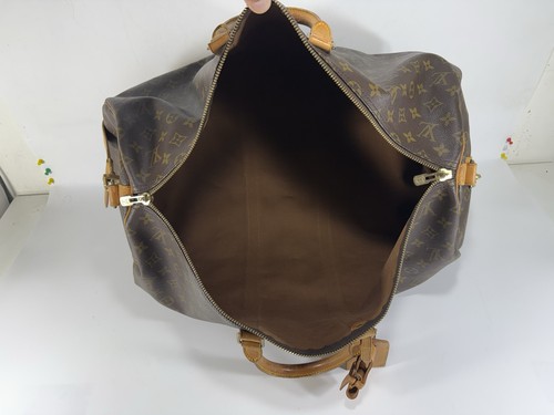 Louis Vuitton Keepall Bandoulière 55 LV Monogram Canvas Brown Duffle Travel Bag - Picture 13 of 24