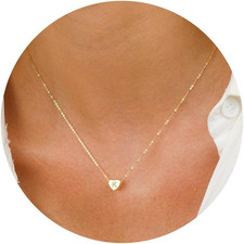 Heart Initial Necklaces for Women Jewelry Gifts - 14K Gold Filled Heart Initial