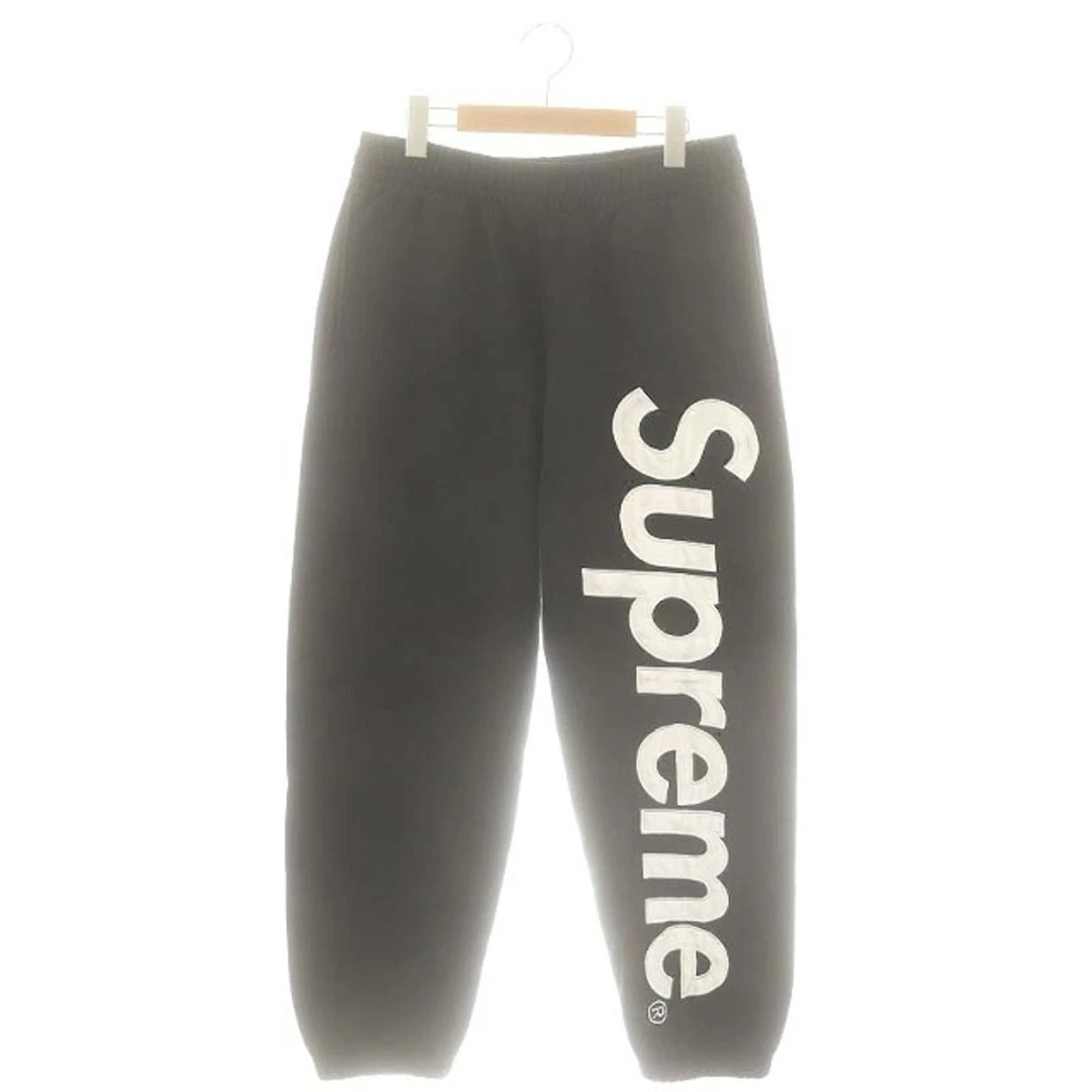 Pantalon de survêtement Supreme 24AW satin appliqué sweat polaire doublé S noir occasion e187