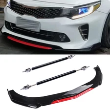 For KIA Optima K5 Front Bumper Lip Splitter Lower Spoiler Body Black+Red