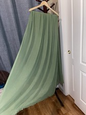 Indian Women s Sage Green Sheer Raw Hem Dupatta Long Scarf Stole Wrap Shawl