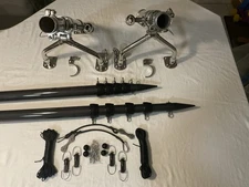 Lees Tigress Wishbone Outriggers all 316 SS 18 Ft CARBON FIBER TELECOPING POLES