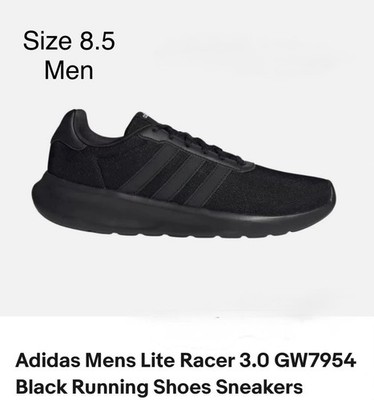 Adidas Lite Racer 3.0 GW7954 Men's Size 8.5 Black Running Sneakers Lightweight