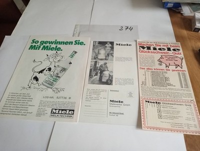 Tractor brochure 3 pieces Miele brochure no. 274 other brochures listed