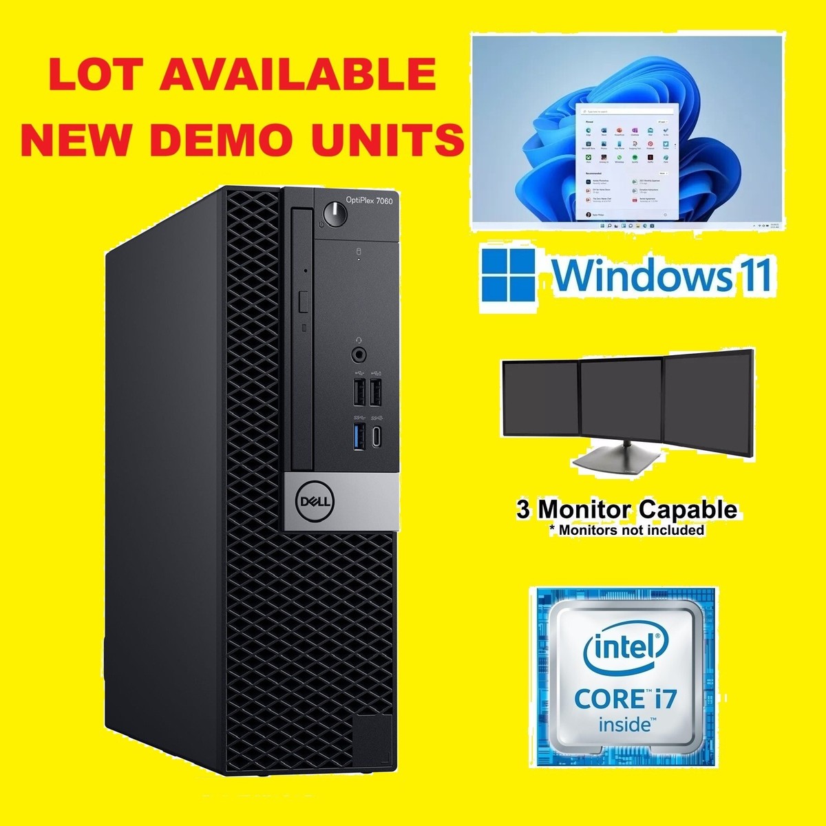 🍀 NEW DEMO! Dell OptiPlex 7060 SFF i7-8700 3.2 32GB 1TB SSD 4K