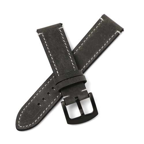 Cowhide Genuine Leather Watch Bands Wristwatch Straps Belt Watch Parts Grey 22mm - Picture 3 of 3