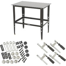 Klutch Steel Welding Table with Tool Kit, 36in.L x 24in.W x 33-1/4in.H, 600-Lb.