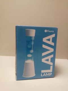 fisura Lavalampe Weiß & Blau – Retro Look der 70er 39 5 cm