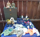 VTG 1964 HUGE LOT OF G.I. JOE ACCESSORIES WEAPONS W/ 2 ACTION FIGURES TALKING