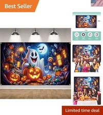 71x43 Inch Halloween Backdrop - Ghost Pumpkin Decor for Indoor Spookiness