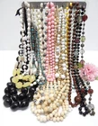 VINTAGE TO NOW COSTUME CRAFT JEWELRY BEADED NECKLACE LOT, ASSORTED MATERIALS