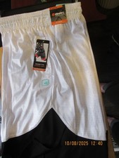 AND1 Fashion Shorts XL 40-42 10" Inseam Score the Hook Up Stark White