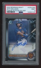 2022 Bowman Chrome Auto Jett Williams Black Refractor /75 PSA 9 #CDA-JWS Brewers